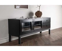 Venture Design Televizoriaus staliukas, Alcoa saugojimas, 150x56.5 cm, Juodas