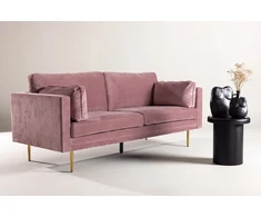 Venture Design trivietė sofa Boom, dulkėtai rožinė/auksinė, poliesterinis veliūras