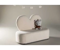 Venture Design Vaikų gėlių sofa, Teddy FSC 100%, 98,5x36 cm, Balta