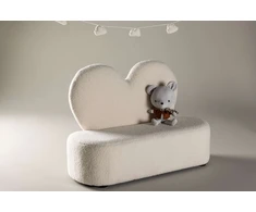 Venture Design Vaikų gėlių sofa, Teddy FSC 100%, 98,5x36 cm, Balta