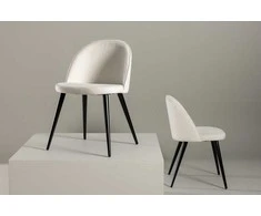 Venture Design Valgomasis kėdė, aksomas, 48x50x77 cm, grietinės spalvos
