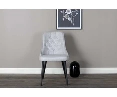 Venture Design Valgomasis kėdė, aksominis prabangus, 66x50x88,5 cm, pilka