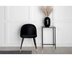Venture Home Valgomojo kėdės Velvet, 2vnt., juodos/žalvario, aksomas