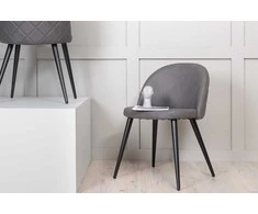 Venture Design Valgomasis kėdė, aksomo audinys, 57x76.5x50 cm, pilka