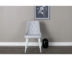 Venture Design Valgomasis kėdė, aksomo prabanga, 66x50x88.5 cm, šviesiai pilka