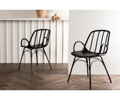 Venture Design Valgomasis kėdė, Dyrön 2 vnt., 59x55x81 cm, Juoda