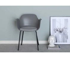 Venture Design Valgomasis kėdė, Komfortiška plastikinė, 52x60.5x79.5 cm, Pilka
