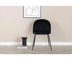 Venture Design Valgomasis kėdė, Raukšlės 2 vnt., 50x49x79.5 cm, Juoda