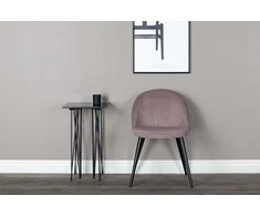 Venture Home Valgomojo kėdės Velvet, 2vnt., juodos/rožinės, velvetas