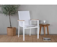 Venture Design Valgomasis kėdė, Texas 2 vnt., 60x56x90 cm, Balta