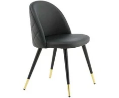 Venture Home Valgomojo kėdės Velvet, 2vnt., juodos, odos imitacijos