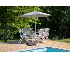 Lauko baldų komplektas Venture Design Valgomasis komplektas, Brekki, Stalas: 73x150x90 cm Kėdė: 62x108x55 cm, Balta