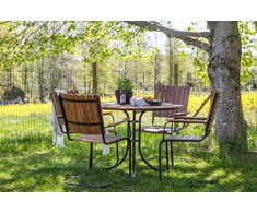 Lauko baldų komplektas Venture Design Valgomasis komplektas, Holmsund, ⌀103 cm, Juoda/Natūrali