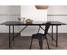 Venture Design Valgomasis stalas, Astrid, 200x90 cm, Juodas