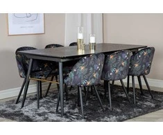 Venture Design Valgomasis stalas, auksinė pratęsimas, 180x85 cm, juodas