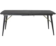 Venture Design Valgomasis stalas, auksinis pratęsimas, 180x75x85 cm, juodas