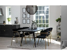 Venture Design Valgomasis stalas, aukso pratęsimas, 180x85 cm, juodas