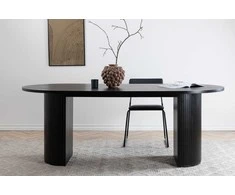 Venture Design Valgomasis stalas, Bianca ovalus, 75x200x90 cm, juodas