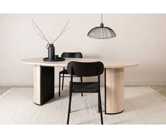 Venture Design Valgomasis stalas, Bianca ovalus, 75x200x90 cm, Balta