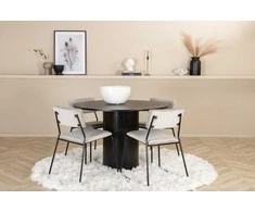Venture Design Valgomasis stalas, Bianca, ⌀110 cm, Juodas, Kėdė, Kenth, 52x76x40 cm, Šviesiai pilka