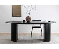 Venture Design Valgomasis stalas, Bianca ovalus, 75x200x90 cm, juodas