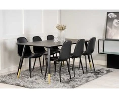 Venture Design Valgomasis stalas, Dipp, 180x90 cm, Juodas