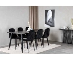 Venture Design Valgomasis stalas, Dipp, 180x90 cm, Juodas