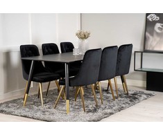 Venture Design Valgomasis stalas, Dipp, 180x90 cm, Juodas