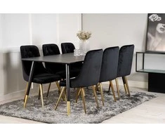 Venture Design Valgomasis stalas, Dipp, 180x90 cm, Juodas