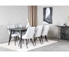 Venture Design Valgomasis stalas, Dipp, 180x90 cm, Juodas