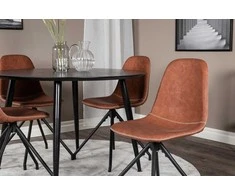 Venture Design Valgomasis stalas, Dipp, 115 cm, Juodas / Valgomasis kėdė, Polar, 54x88x44 cm, Juoda