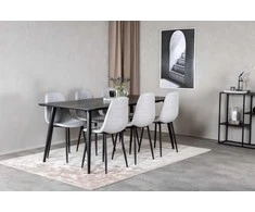 Venture Design Valgomasis stalas, Dipp, 180x90 cm, Juodas