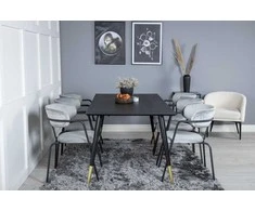 Venture Design Valgomasis stalas, Dipp, 180x90 cm, Juodas