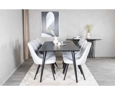 Venture Design Valgomasis stalas, Dipp, 180x90 cm, Juodas