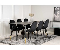 Venture Design Valgomasis stalas, Dipp, 180x90 cm, Juodas