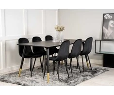 Venture Design Valgomasis stalas, Dipp, 180x90 cm, Juodas
