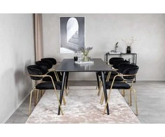 Venture Design Valgomasis stalas, Dipp, 180x90 cm, Juodas