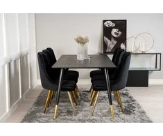 Venture Design Valgomasis stalas, Dipp, 180x90 cm, Juodas