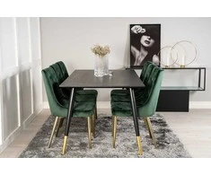 Venture Design Valgomasis stalas, Dipp, 180x90 cm, Juodas