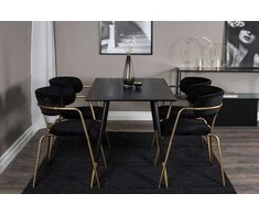Venture Design Valgomasis stalas, Dipp, 75x120x85 cm, Juodas