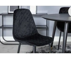 Venture Design Valgomasis stalas, Dipp, 115 cm, Juodas / Valgomasis kėdė, Polar Diamond, 52x86x44 cm, Juoda