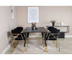 Venture Design Valgomasis stalas, Dipp, 180x90 cm, Juodas / Sėdmaišis, Arrow, Juodas