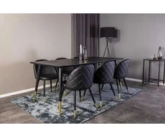 Venture Design Valgomasis stalas, Dipp, 180x90 cm, Juodas