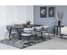 Venture Design Valgomasis stalas, Dipp, 180x90 cm, Juodas