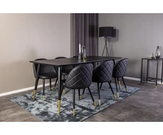 Venture Design Valgomasis stalas, Dipp, 180x90 cm, Juodas