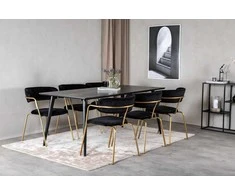 Venture Design Valgomasis stalas, Dipp, 180x90 cm, Juodas