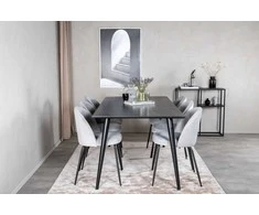 Venture Design Valgomasis stalas, Dipp, 180x90 cm, Juodas