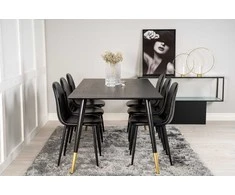 Venture Design Valgomasis stalas, Dipp, 180x90 cm, Juodas