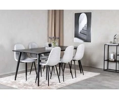 Venture Design Valgomasis stalas, Dipp, 180x90 cm, Juodas