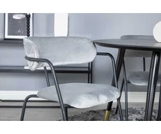 Venture Design Valgomasis stalas, Dipp, ⌀115 cm, Juodas / Kėdė, Arrow, 61x79x58 cm, Pilka